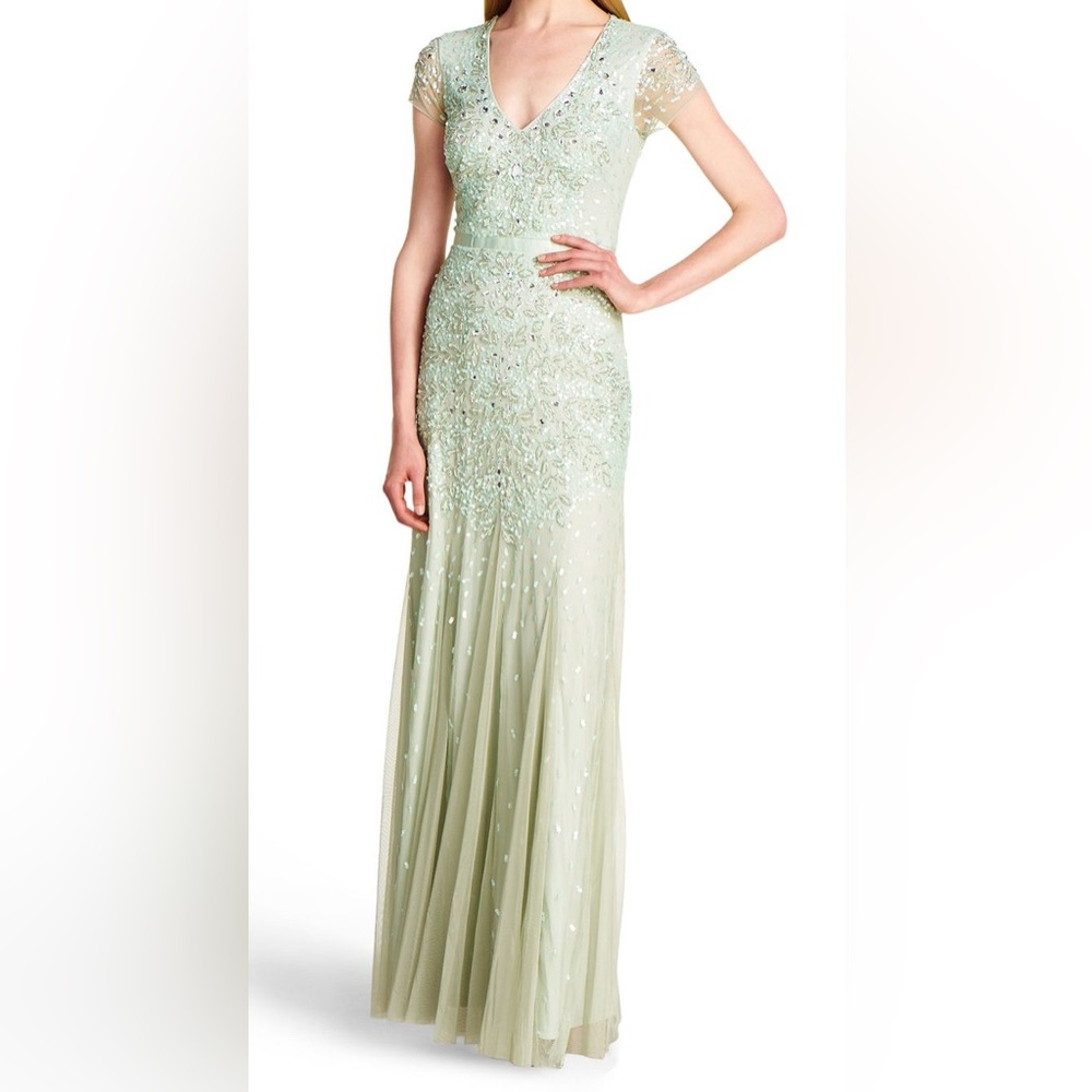 Adrianna Papell Sage Green Formal Dress